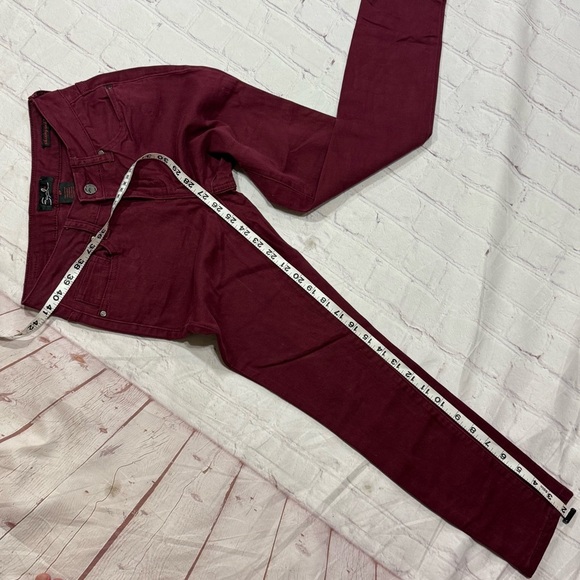 EARL JEANS “skinny ankle” fit Women’s  Burgundy Skinny Jeans size 2 GUC - Picture 8 of 16